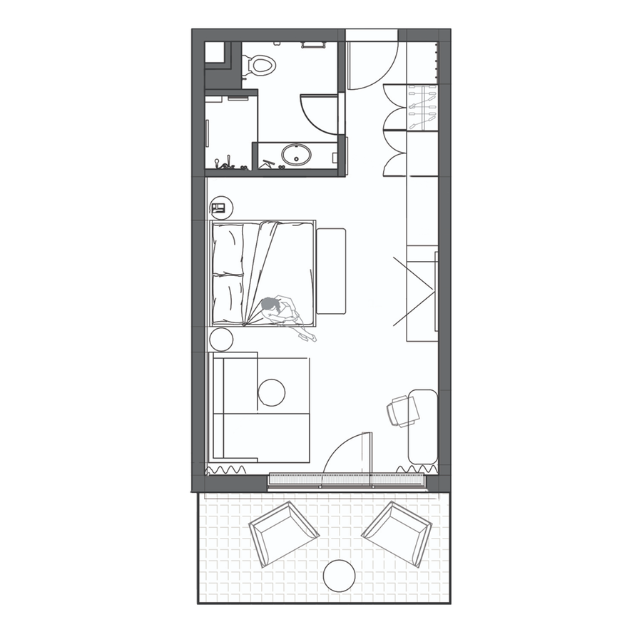 Планировка: Номер «Семейный», 45 м²–62 м²